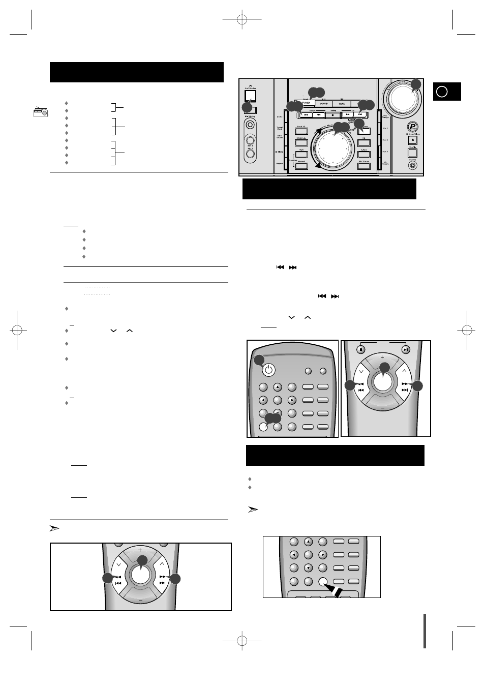 Tuner, Searching for and storing the radio stations, Selecting a stored station | Improving radio reception | Samsung MAX-VL45 User Manual | Page 19 / 28