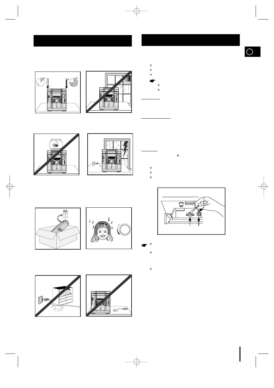 Recommendations for use, Safety precautions, Cleaning your mini-compact system | Cleaning your mini-compact system 1 1 2 2 | Samsung MAX-VL45 User Manual | Page 25 / 28