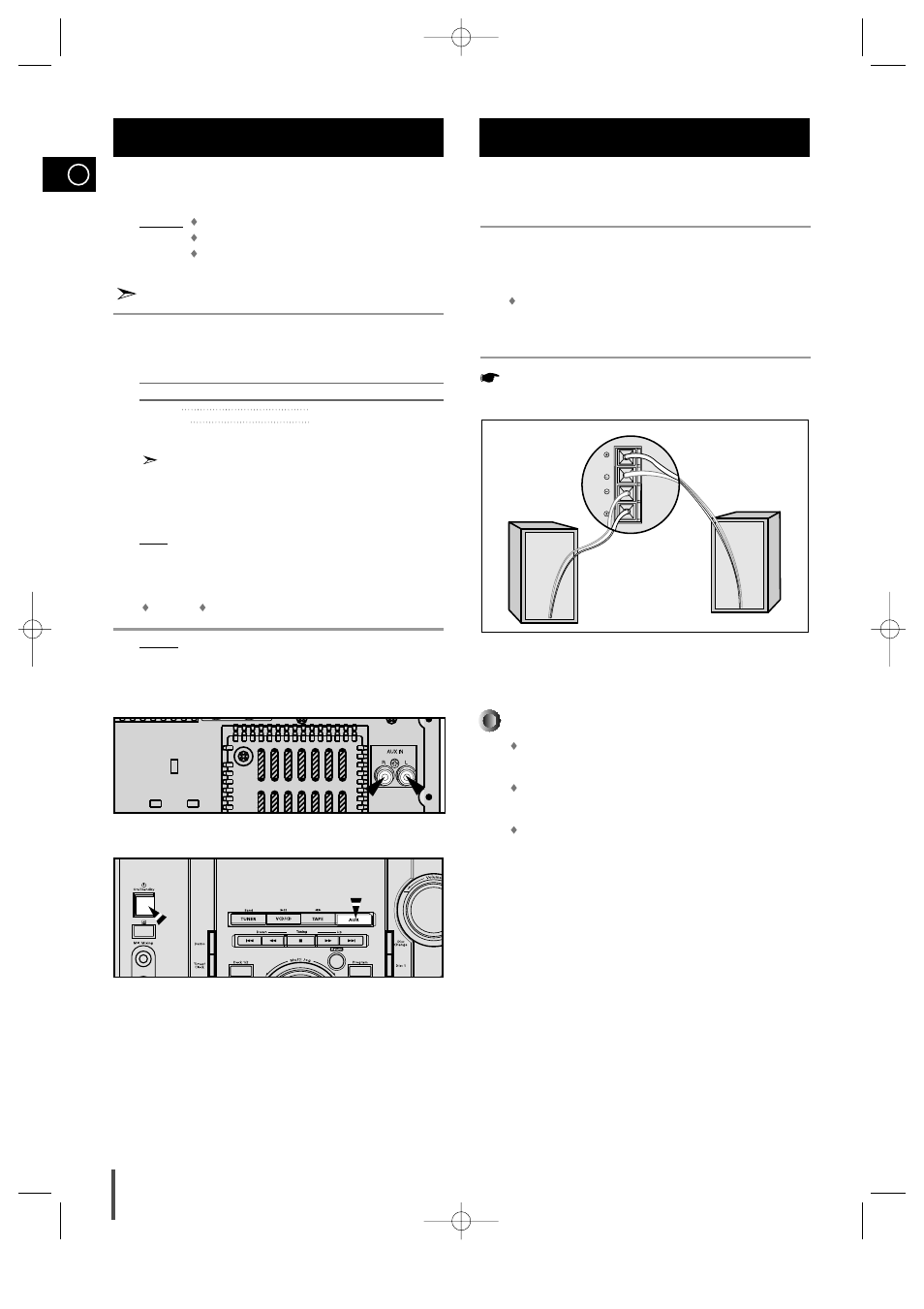 Connecting to an external source, Connecting the loudspeakers, Connecting the loudspeakers 1 2 3 | Samsung MAX-VL45 User Manual | Page 8 / 28