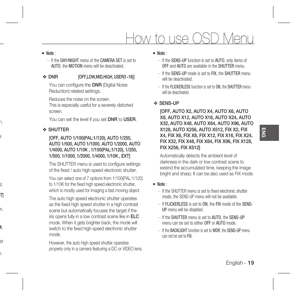 How to use osd menu | Samsung SCC-5399P User Manual | Page 19 / 34