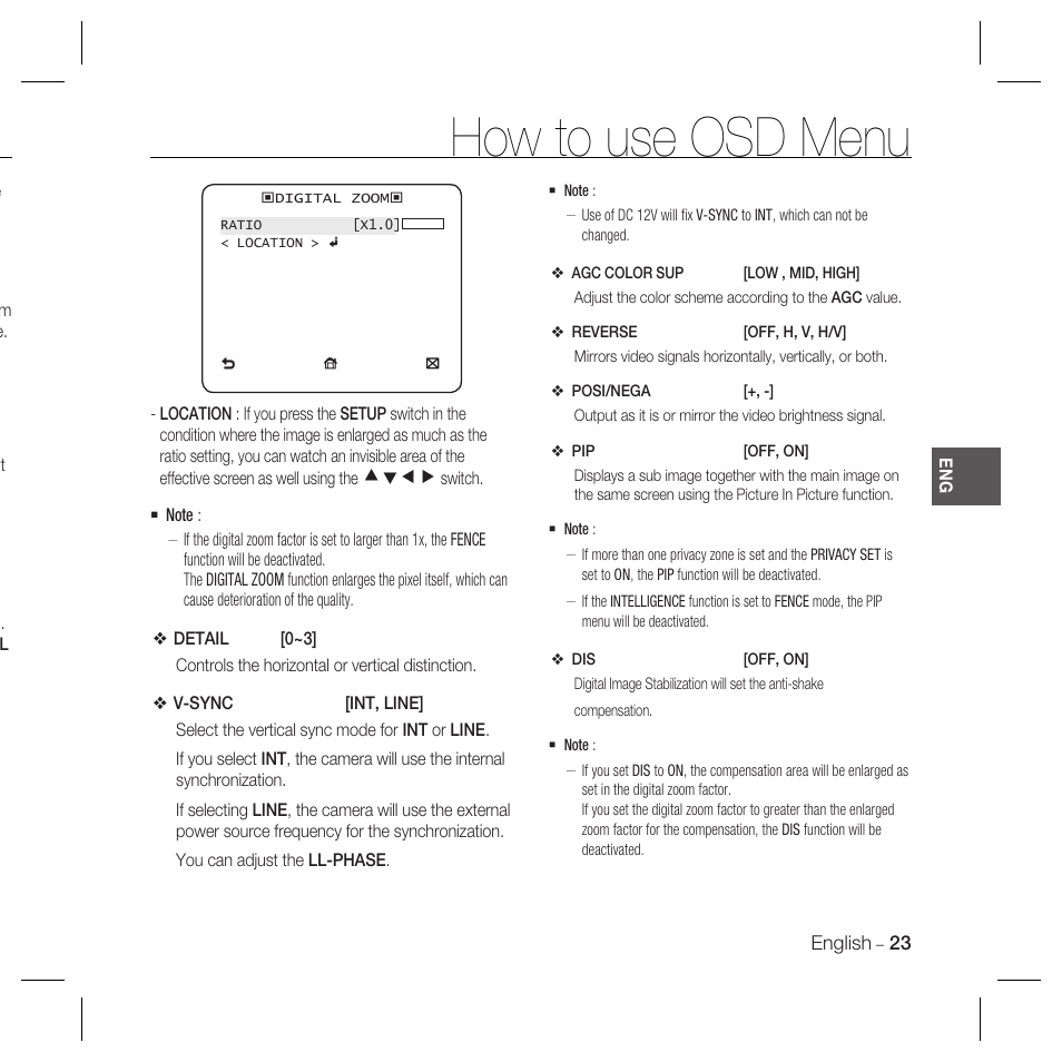 How to use osd menu, Cdef | Samsung SCC-5399P User Manual | Page 23 / 34