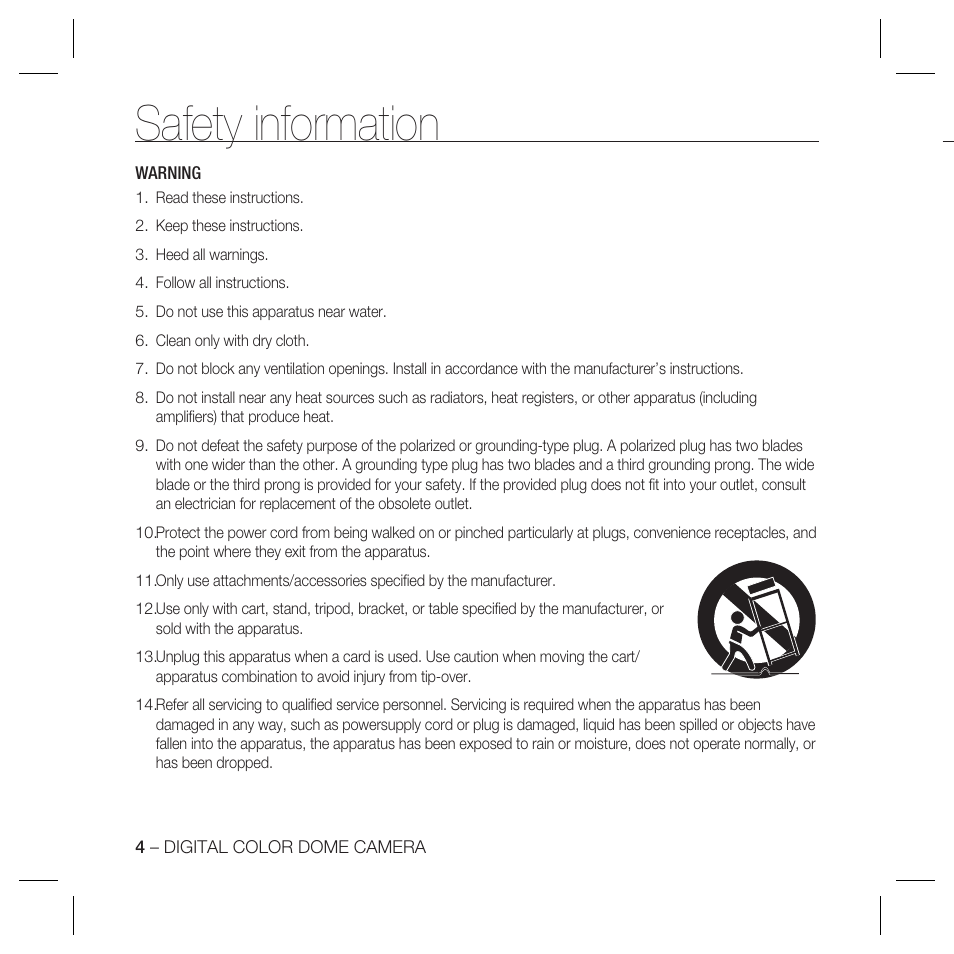 Safety information | Samsung SCC-5399P User Manual | Page 4 / 34