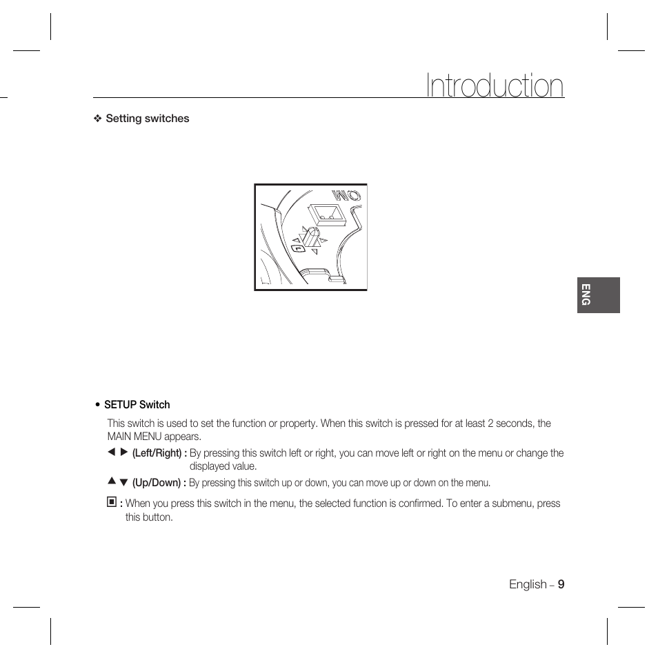 Introduction | Samsung SCC-5399P User Manual | Page 9 / 34