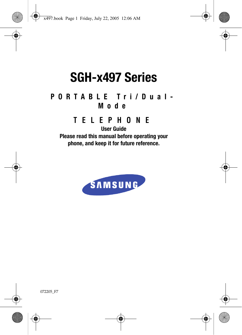 Samsung SGH-x497 User Manual | 196 pages