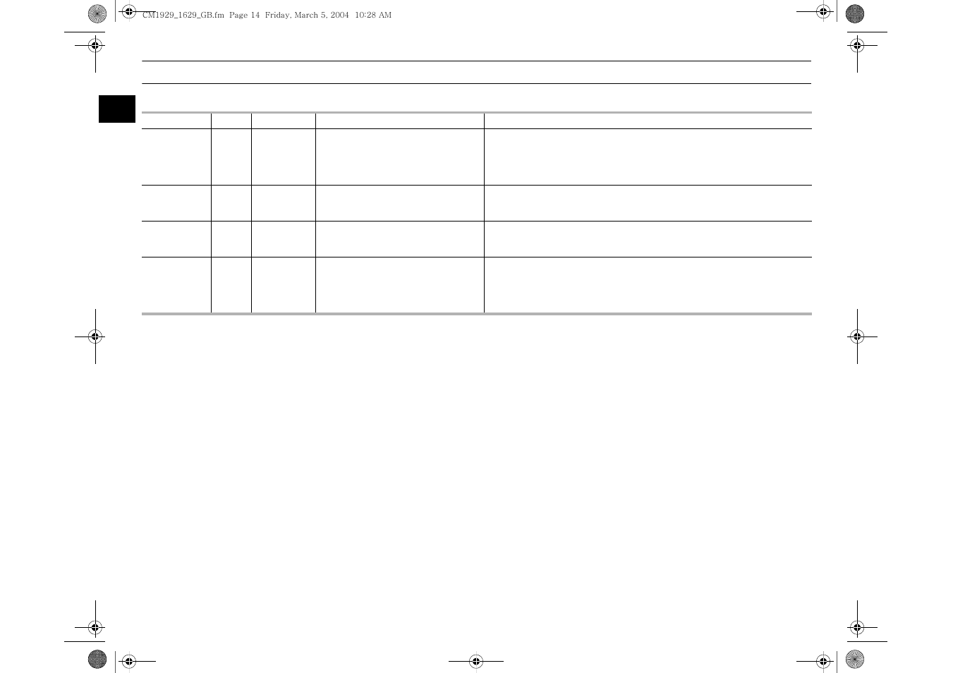 Error codes | Samsung CM1629 User Manual | Page 14 / 24