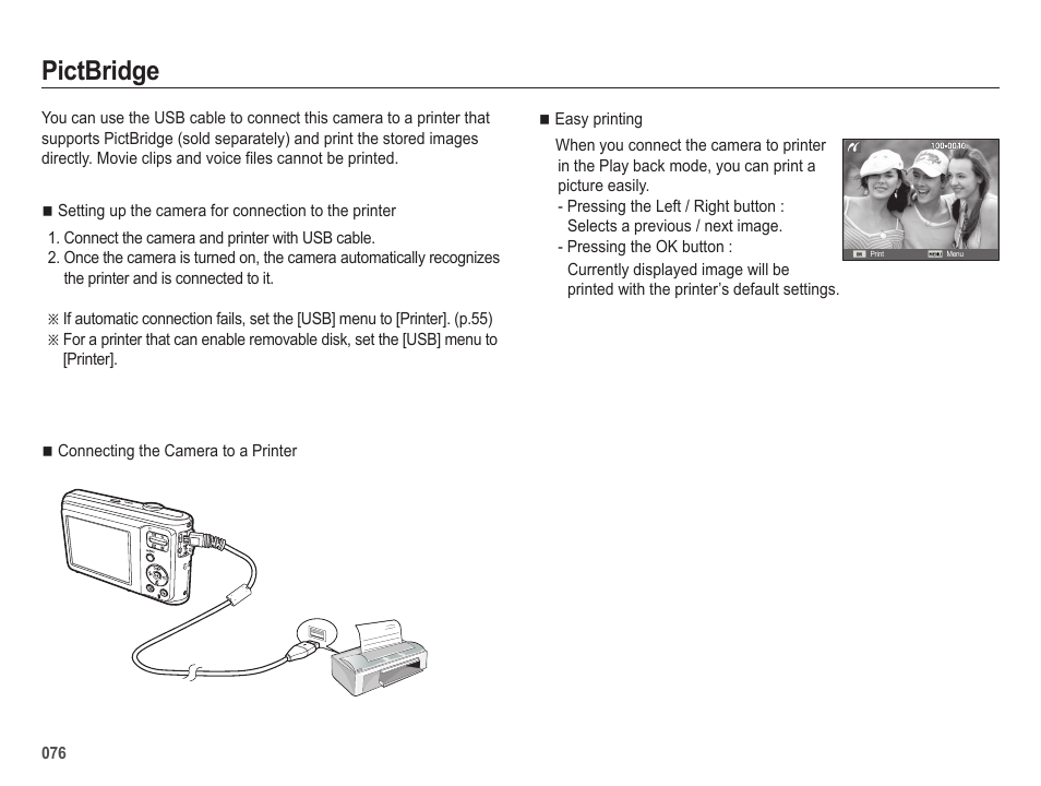 Pictbridge | Samsung ES25 User Manual | Page 77 / 96