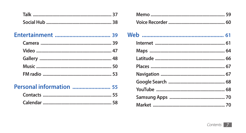 Samsung YP-G70 User Manual | Page 7 / 116