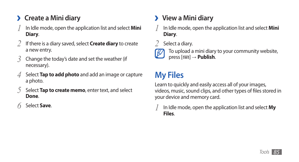 My files | Samsung YP-G70 User Manual | Page 85 / 116