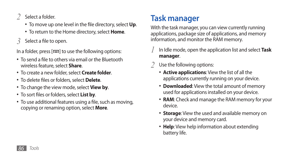 Task manager | Samsung YP-G70 User Manual | Page 86 / 116