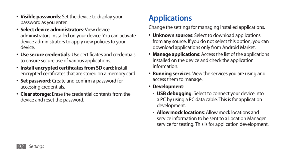 Applications | Samsung YP-G70 User Manual | Page 92 / 116