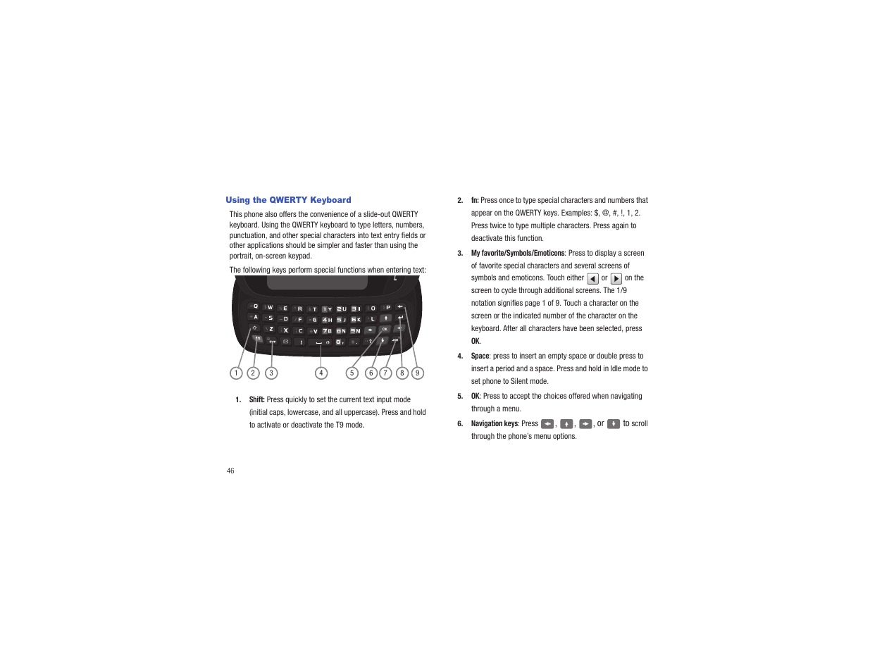 Using the qwerty keyboard | Samsung Flight II SGH-A927 User Manual | Page 50 / 197