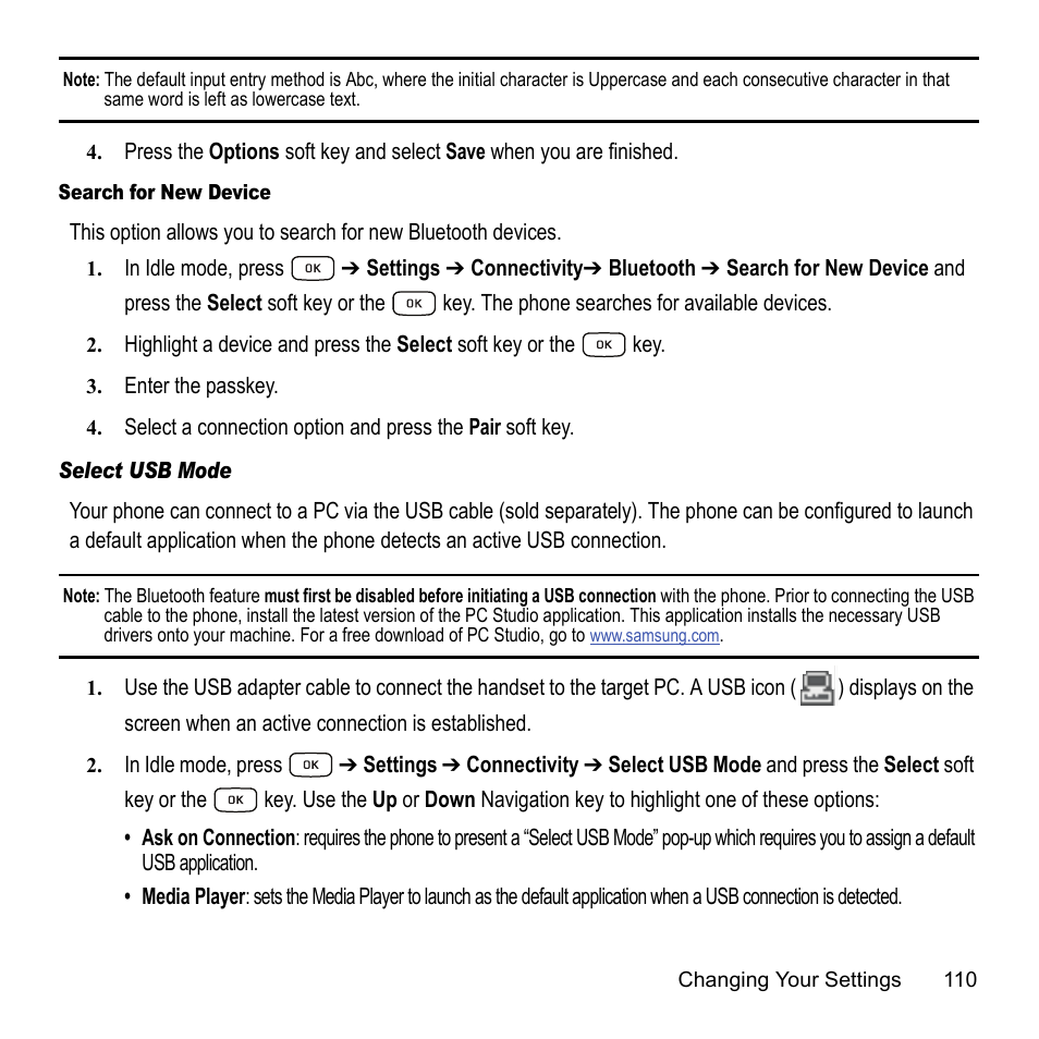 Samsung A847M User Manual | Page 117 / 140