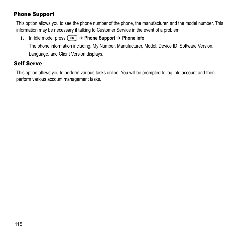 Phone support self serve | Samsung A847M User Manual | Page 122 / 140