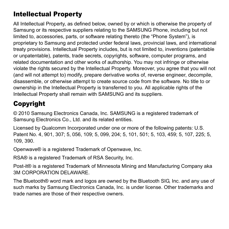 Samsung A847M User Manual | Page 2 / 140