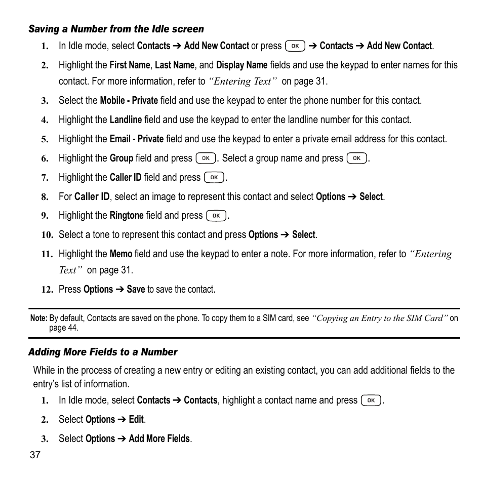 Samsung A847M User Manual | Page 44 / 140