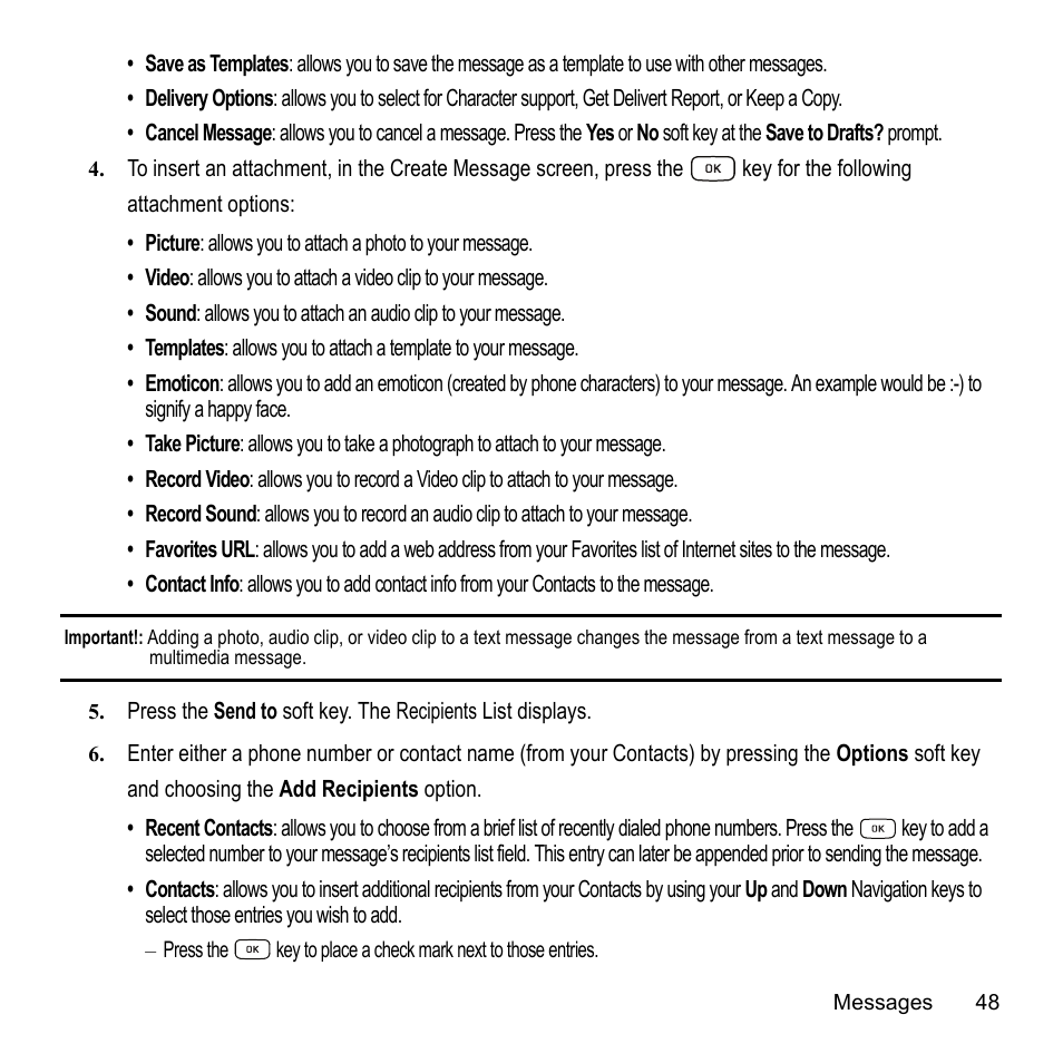 Samsung A847M User Manual | Page 55 / 140