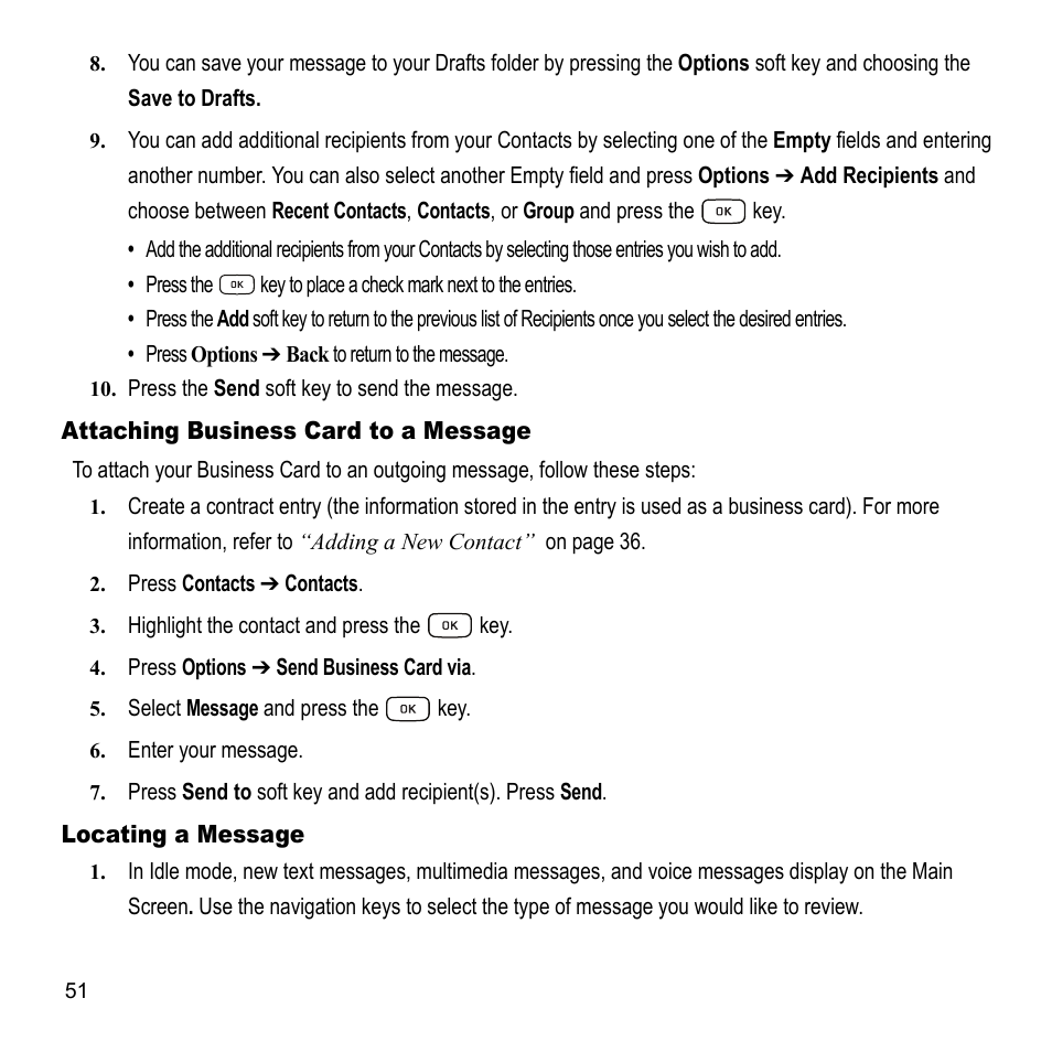 Samsung A847M User Manual | Page 58 / 140