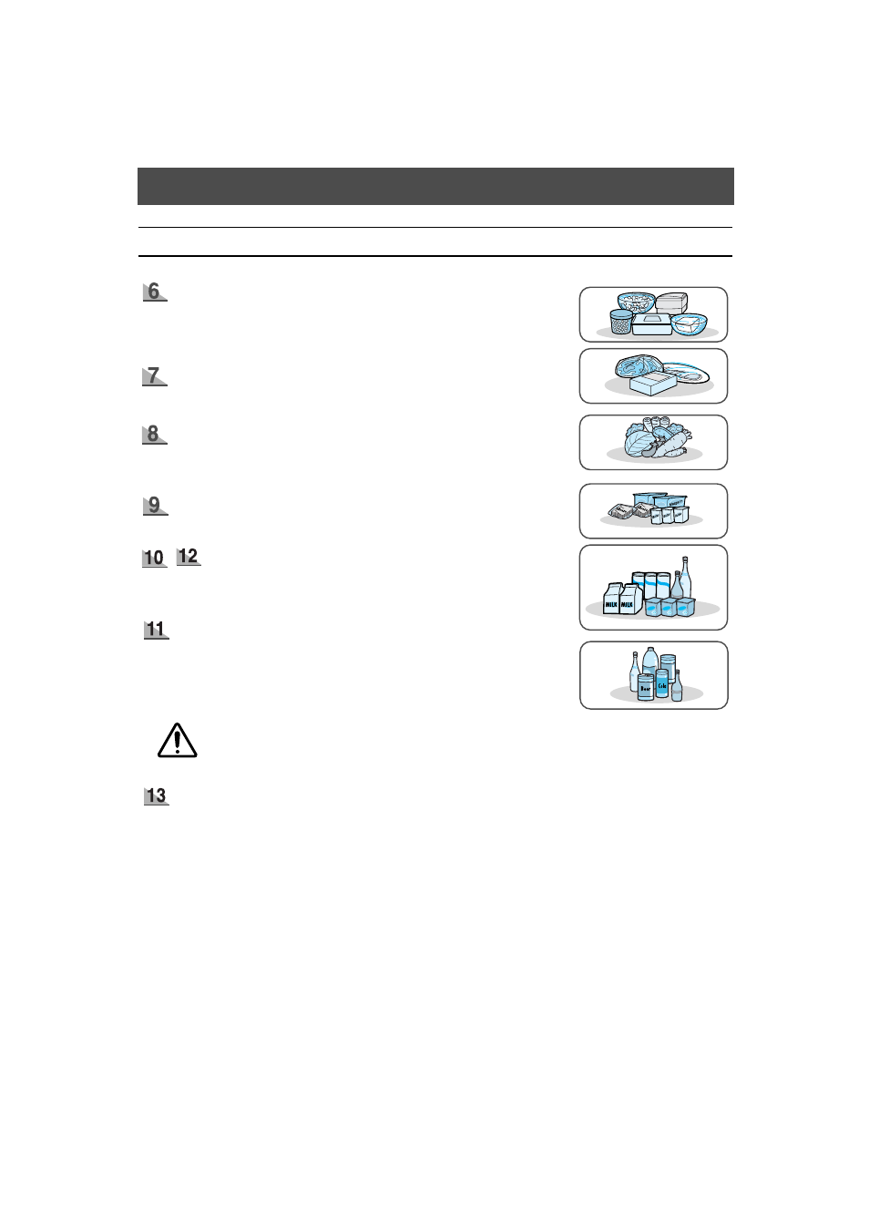 Food storage guide, Chilled food storage in refrigerator | Samsung HomePAD HP2777AT User Manual | Page 11 / 61