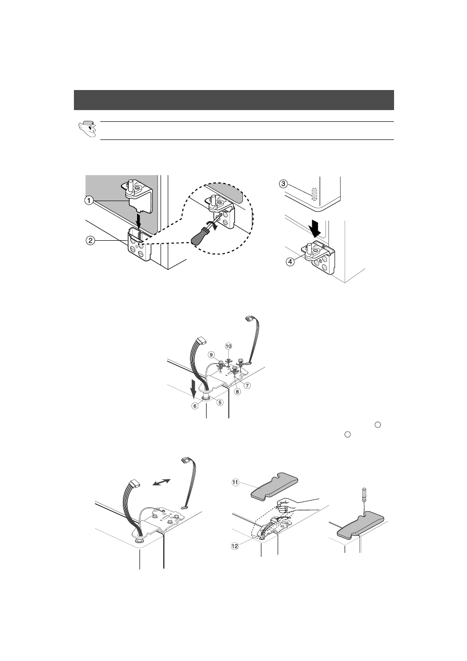 Reattaching the refrigerator doors, Reattaching the refrigerator door | Samsung HomePAD HP2777AT User Manual | Page 23 / 61