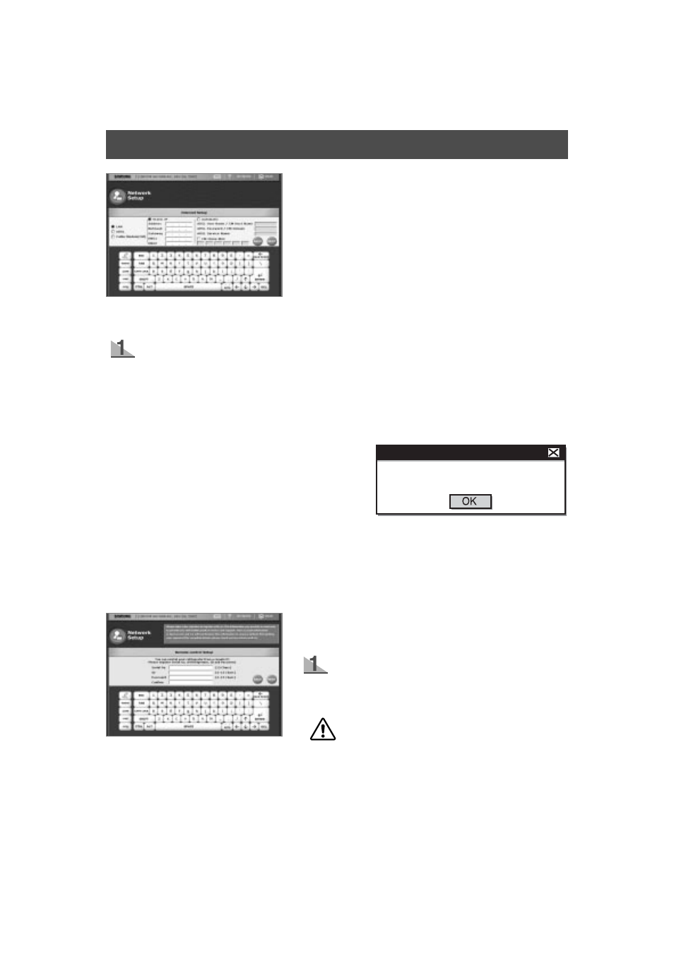 User interface, Network setup - remote control setup, Network setup - internet setup | Samsung HomePAD HP2777AT User Manual | Page 32 / 61