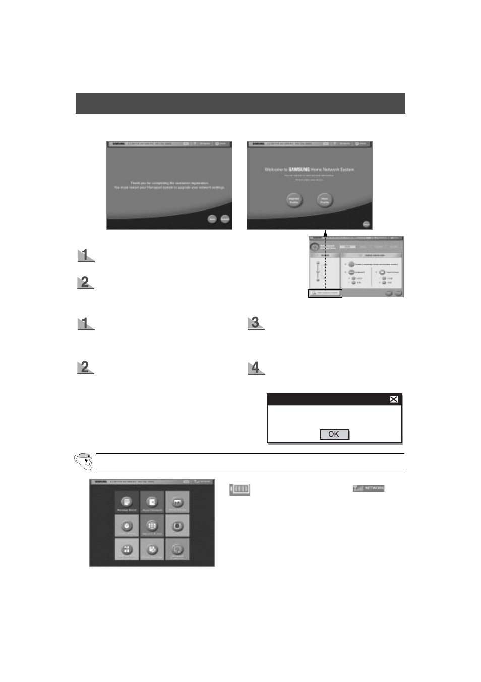 User interface, Main, Closing and re-register | Samsung HomePAD HP2777AT User Manual | Page 34 / 61