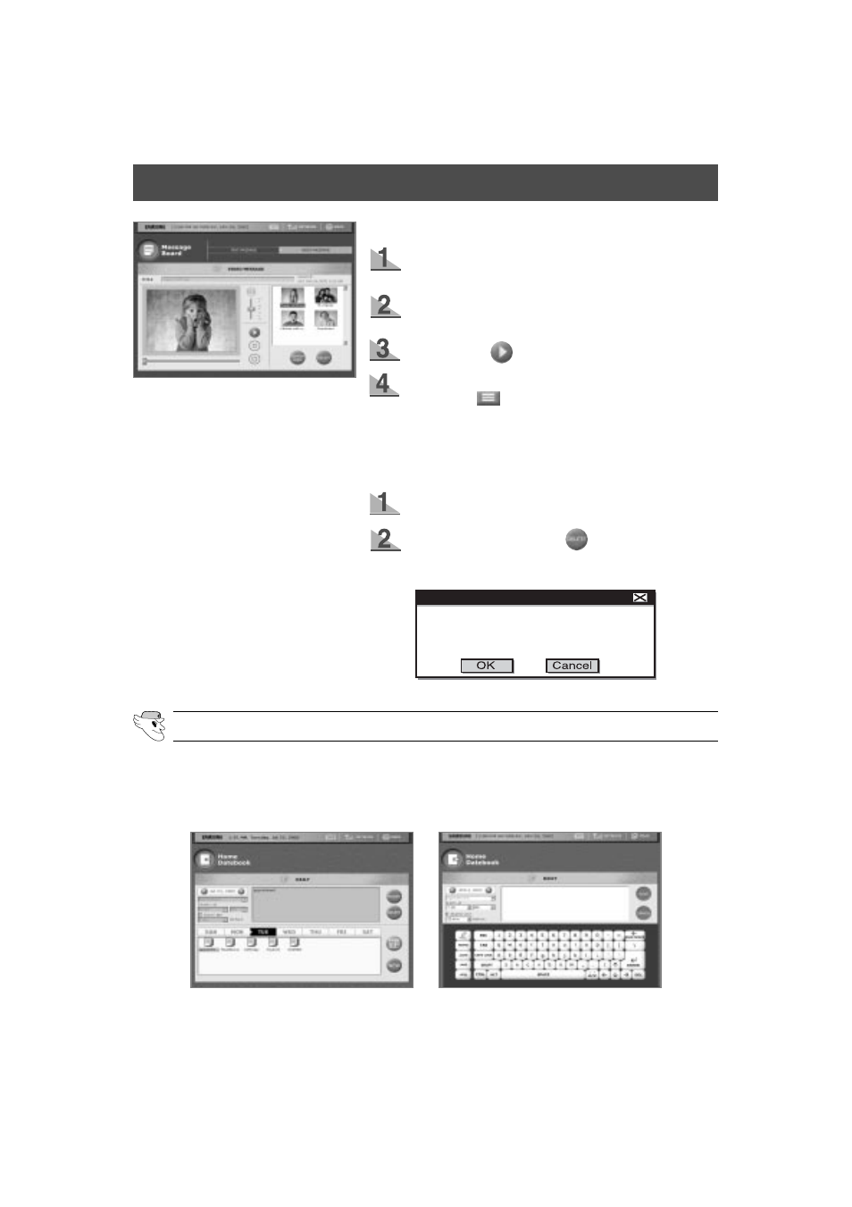 User interface, Home datebook(1) | Samsung HomePAD HP2777AT User Manual | Page 37 / 61