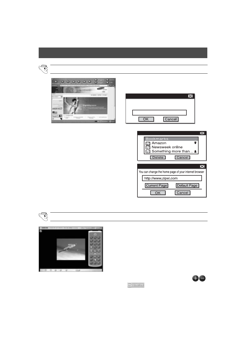 User interface, Internet access (2) | Samsung HomePAD HP2777AT User Manual | Page 42 / 61