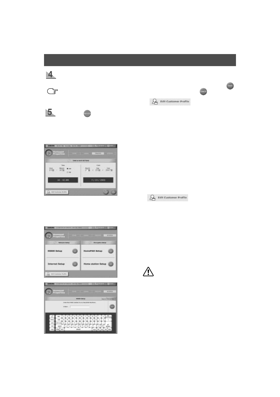 User interface, Time / date, Network | Samsung HomePAD HP2777AT User Manual | Page 48 / 61