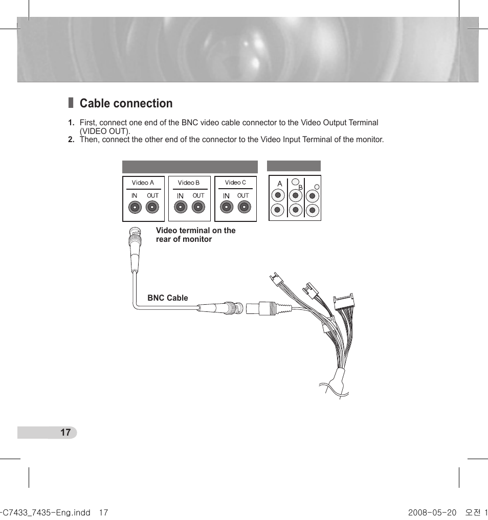 Cable connection | Samsung SCC-C7435(P) User Manual | Page 18 / 82