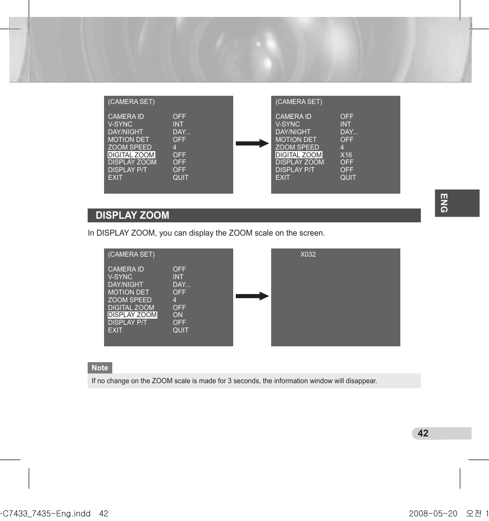 Display zoom | Samsung SCC-C7435(P) User Manual | Page 43 / 82