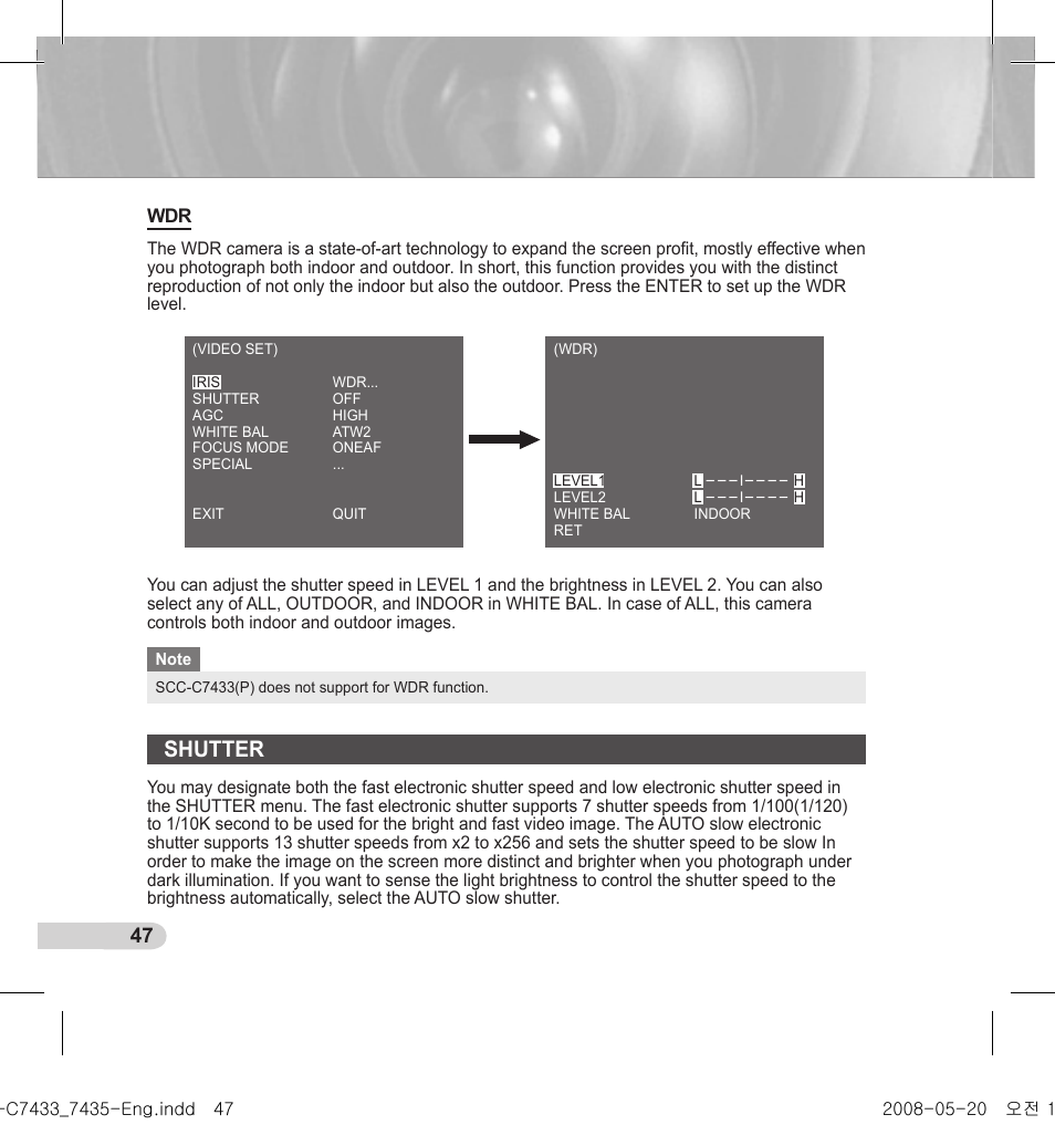 Shutter | Samsung SCC-C7435(P) User Manual | Page 48 / 82