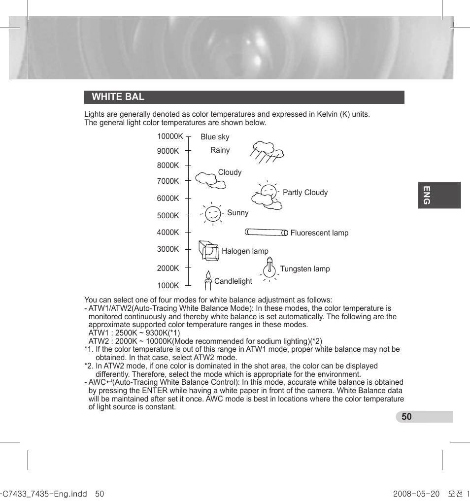 White bal | Samsung SCC-C7435(P) User Manual | Page 51 / 82