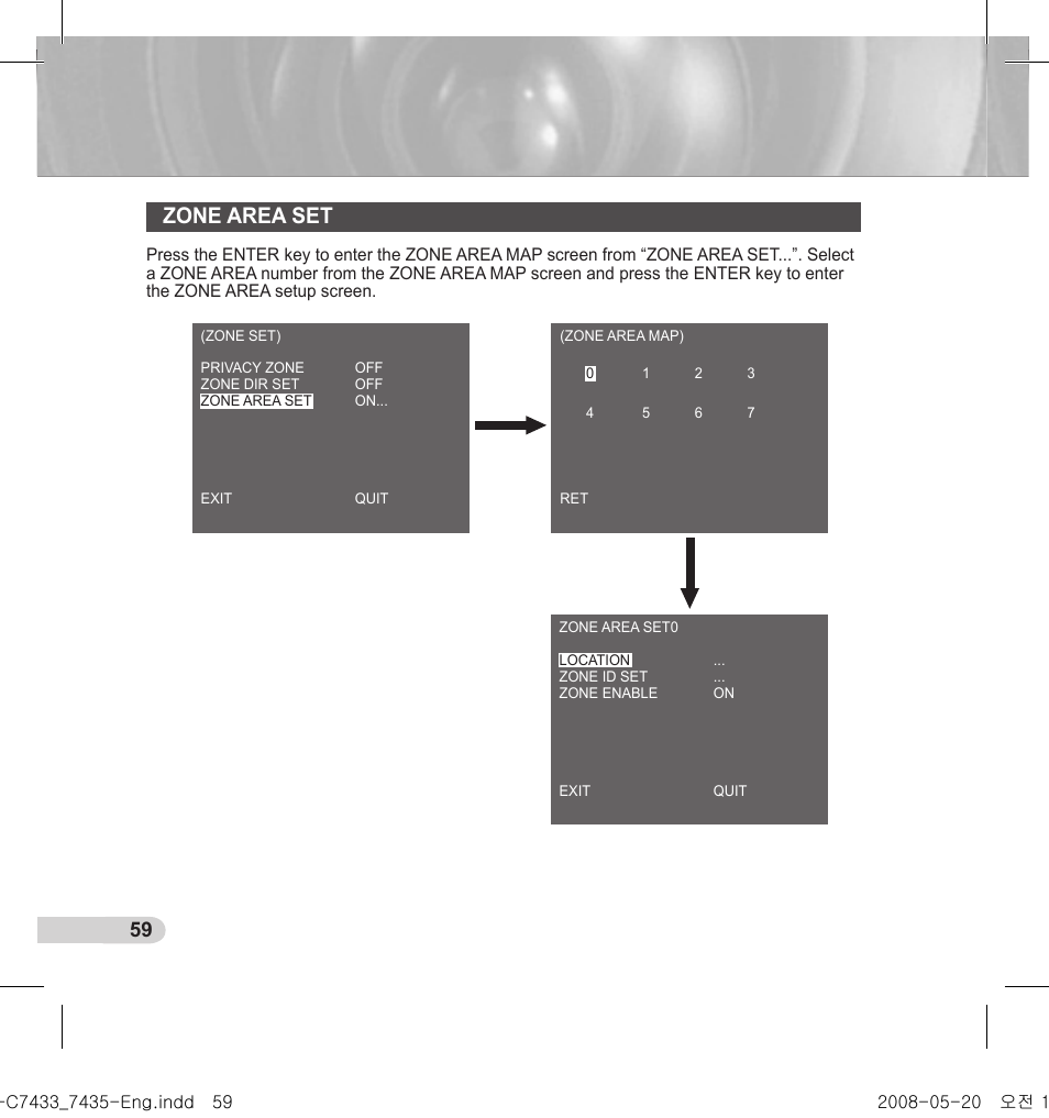 Zone area set | Samsung SCC-C7435(P) User Manual | Page 60 / 82