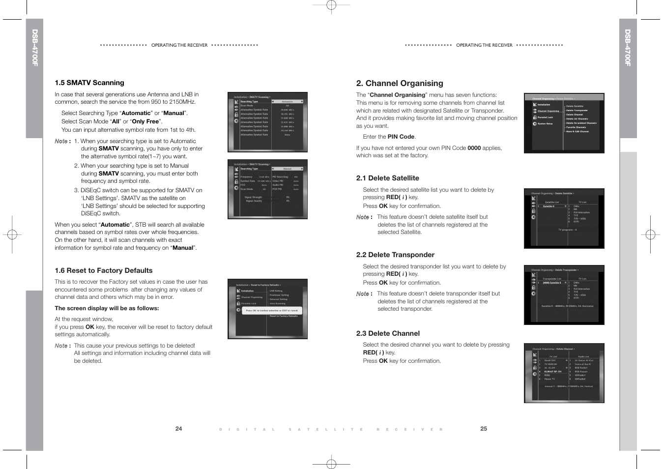 Channel organising | Samsung DSB-4700F User Manual | Page 14 / 22