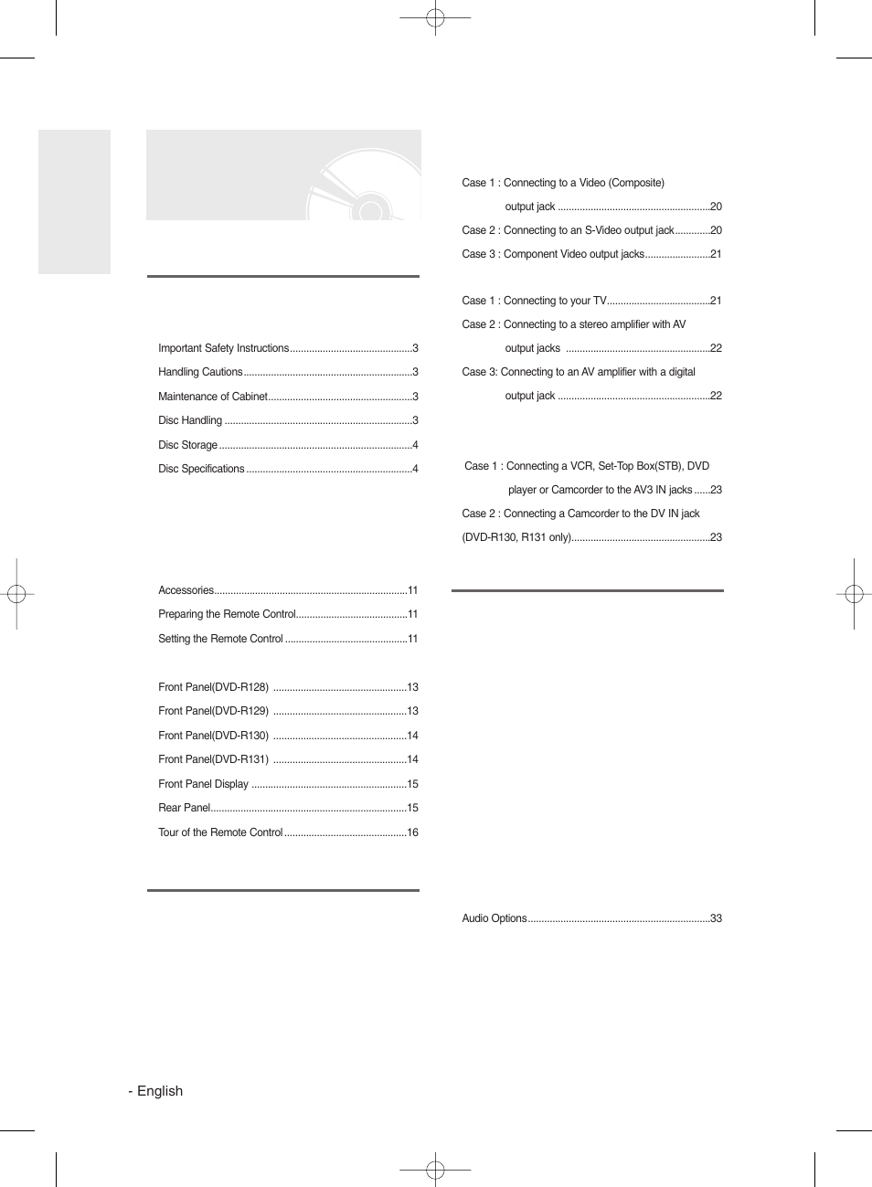 Samsung DVD-R130 User Manual | Page 6 / 93