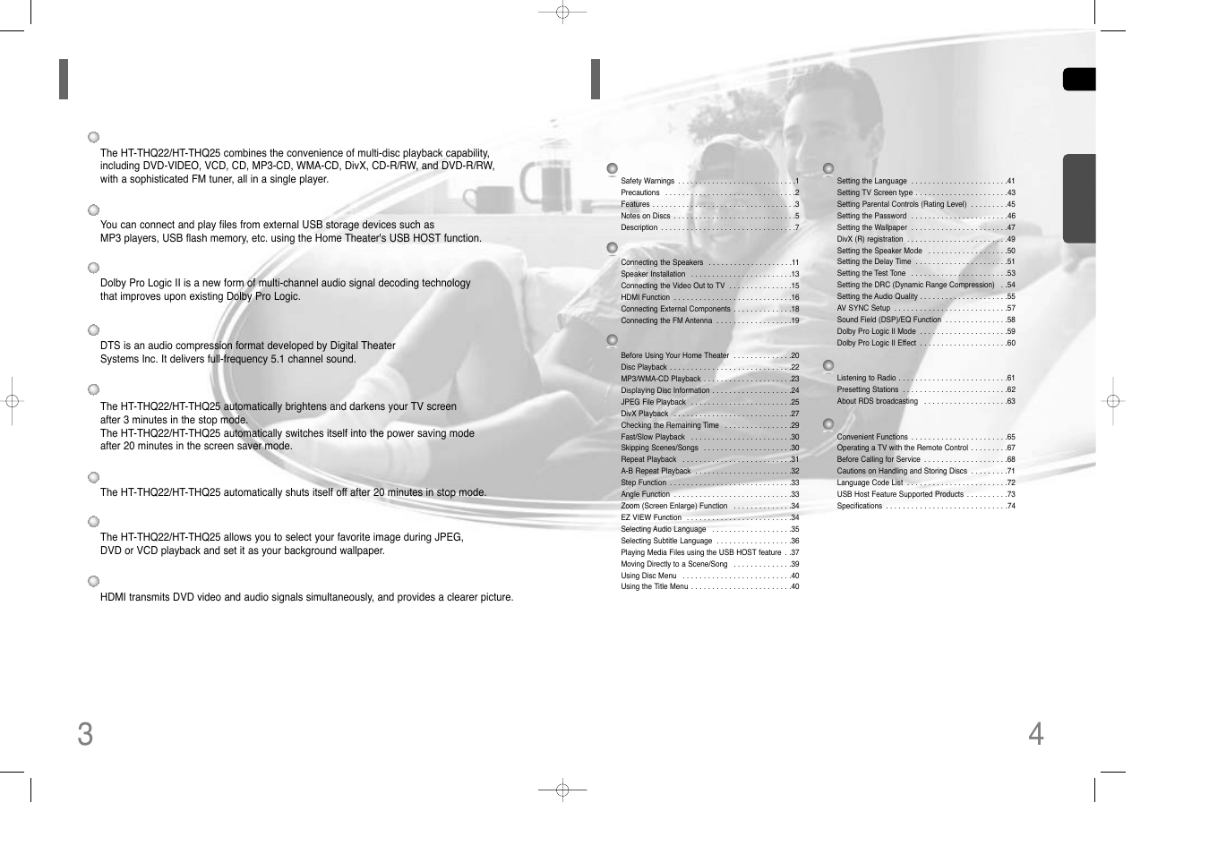 Samsung HT-THQ25 User Manual | Page 3 / 39