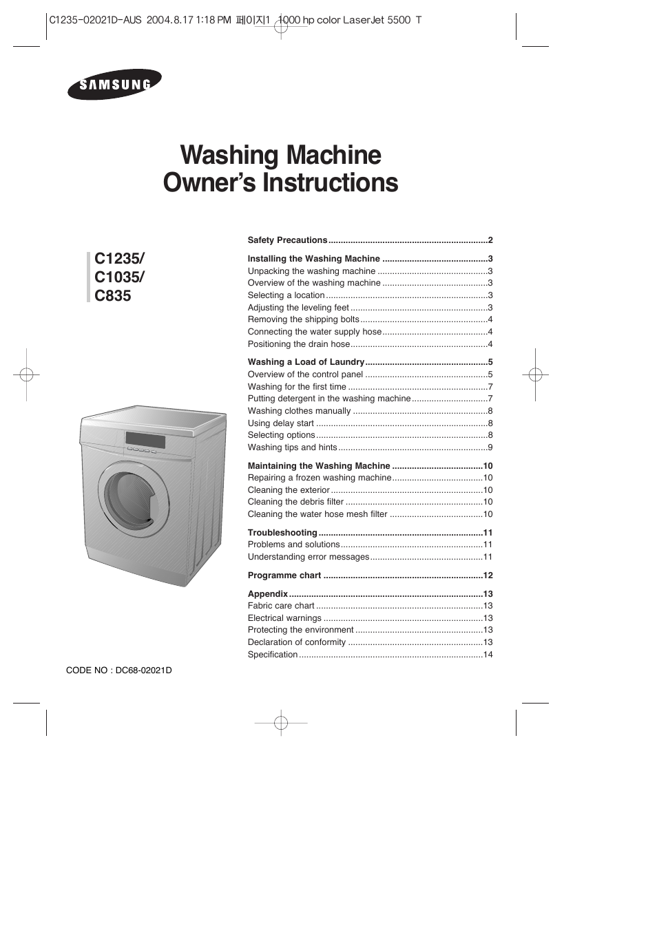 Samsung C835 User Manual | 14 pages