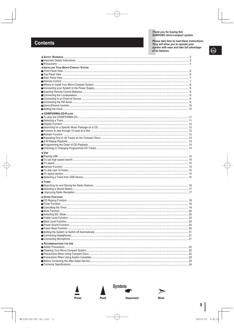 Samsung MM-C330 User Manual | Page 5 / 27