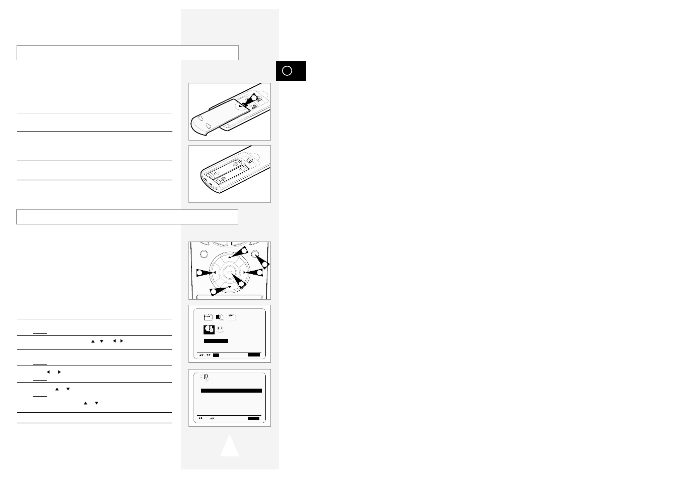 Setting the date and time, Inserting batteries in the remote control | Samsung SV-645B User Manual | Page 9 / 26