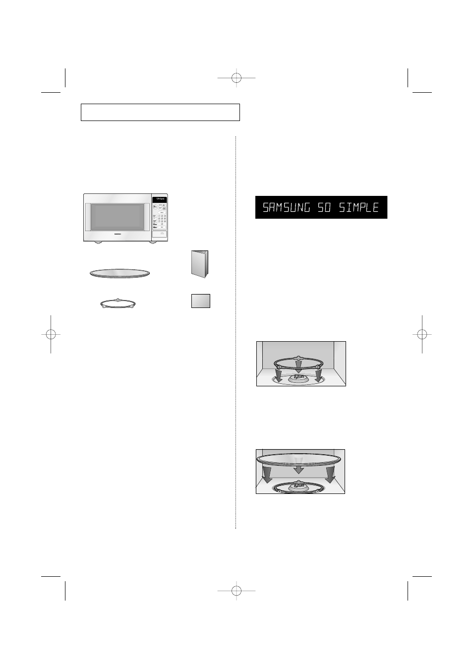 Checking parts, Setting up your microwave oven | Samsung ME4096W User Manual | Page 6 / 22