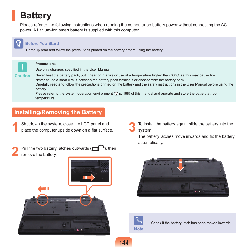 Battery, Installing/removing the battery | Samsung Q45c User Manual | Page 145 / 199