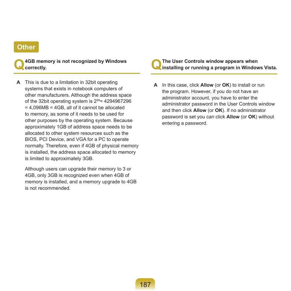 Other, 187 other | Samsung Q45c User Manual | Page 188 / 199