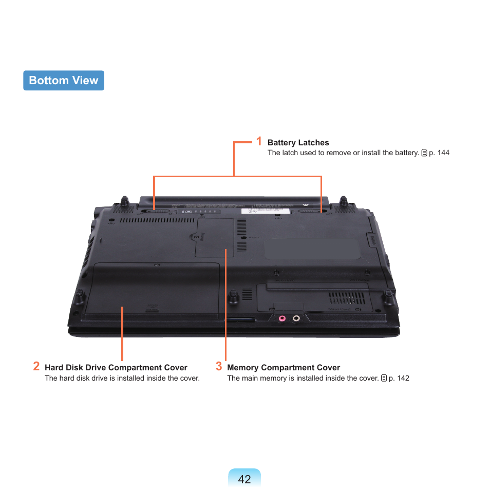 Bottom view | Samsung Q45c User Manual | Page 43 / 199