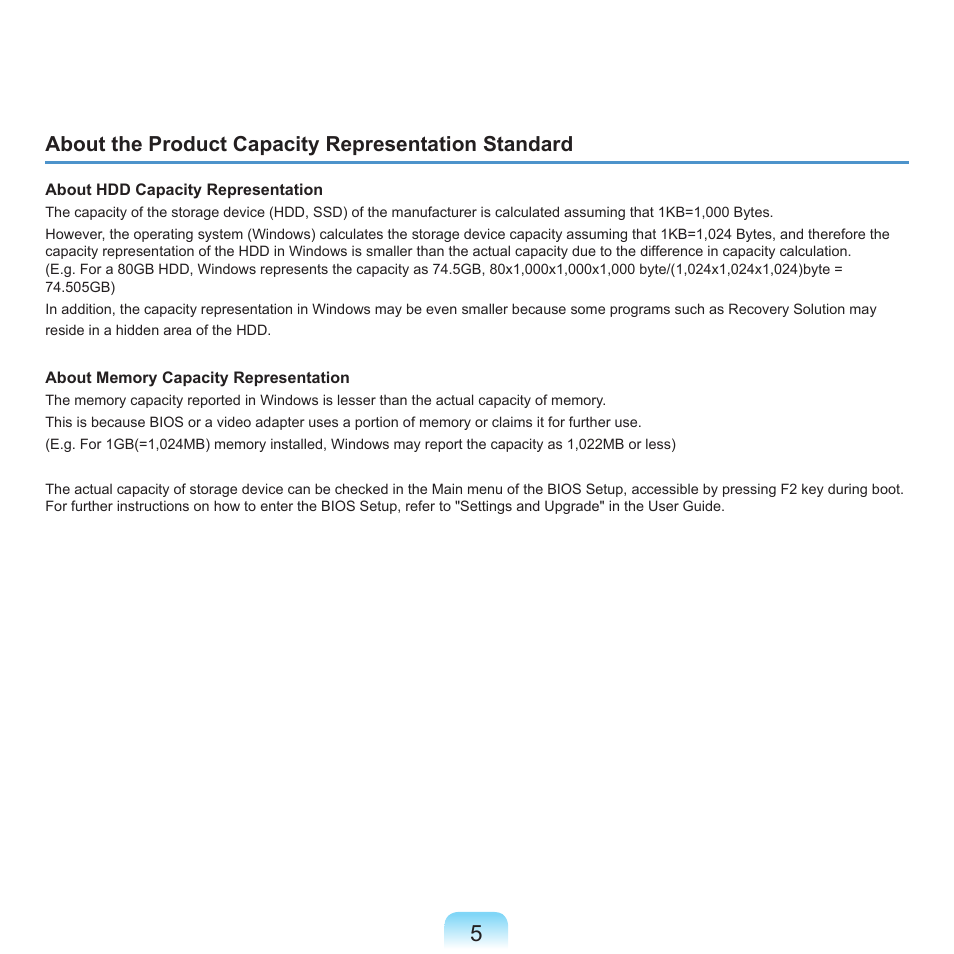 About the product capacity representation standard | Samsung Q45c User Manual | Page 6 / 199