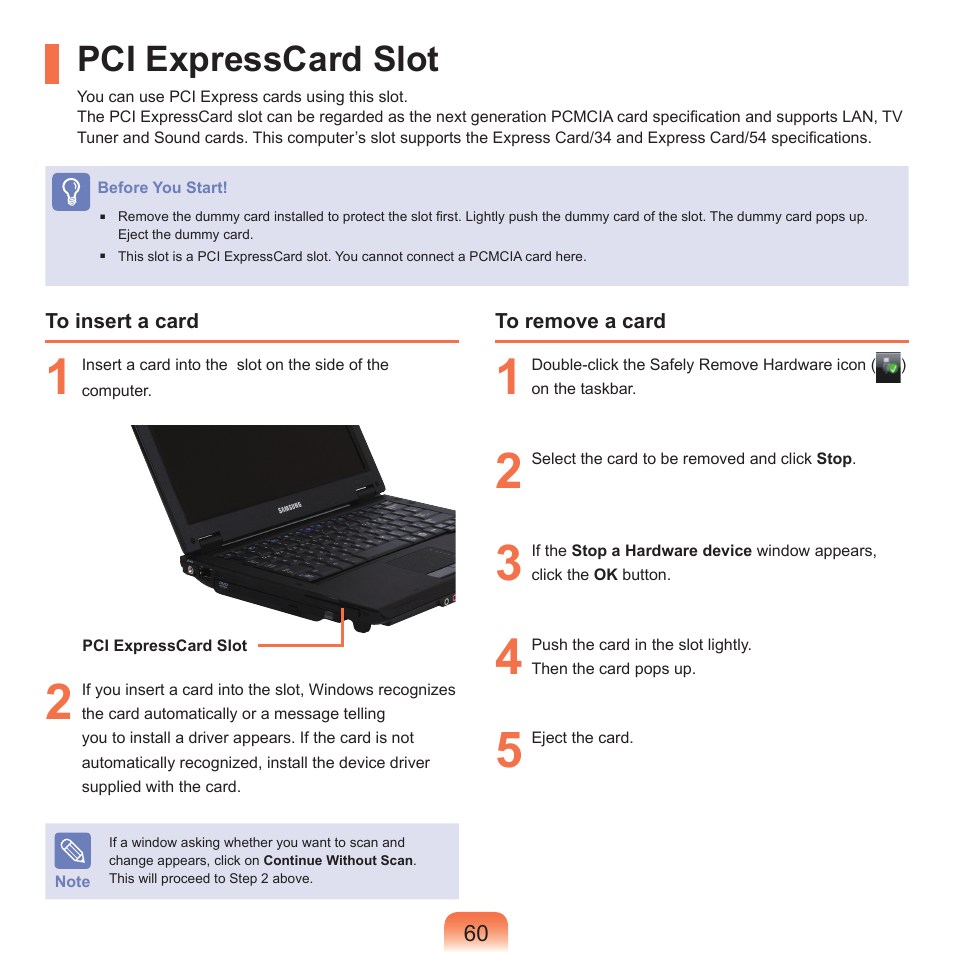 Pci expresscard slot | Samsung Q45c User Manual | Page 61 / 199