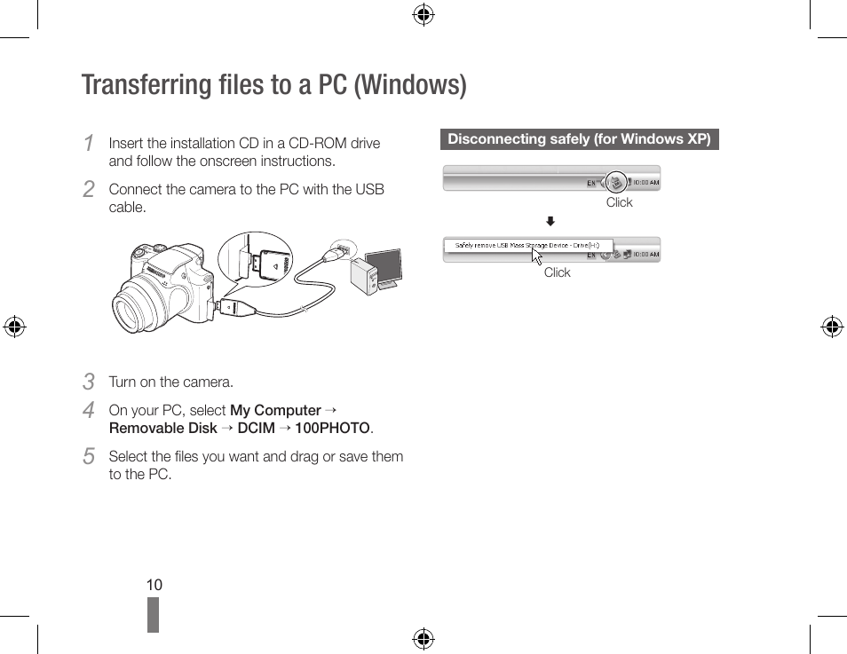 Transferring files to a pc (windows) | Samsung AD68-04424A User Manual | Page 10 / 34