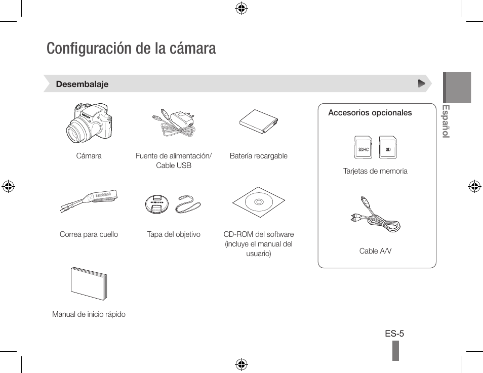 Configuración de la cámara | Samsung AD68-04424A User Manual | Page 15 / 34