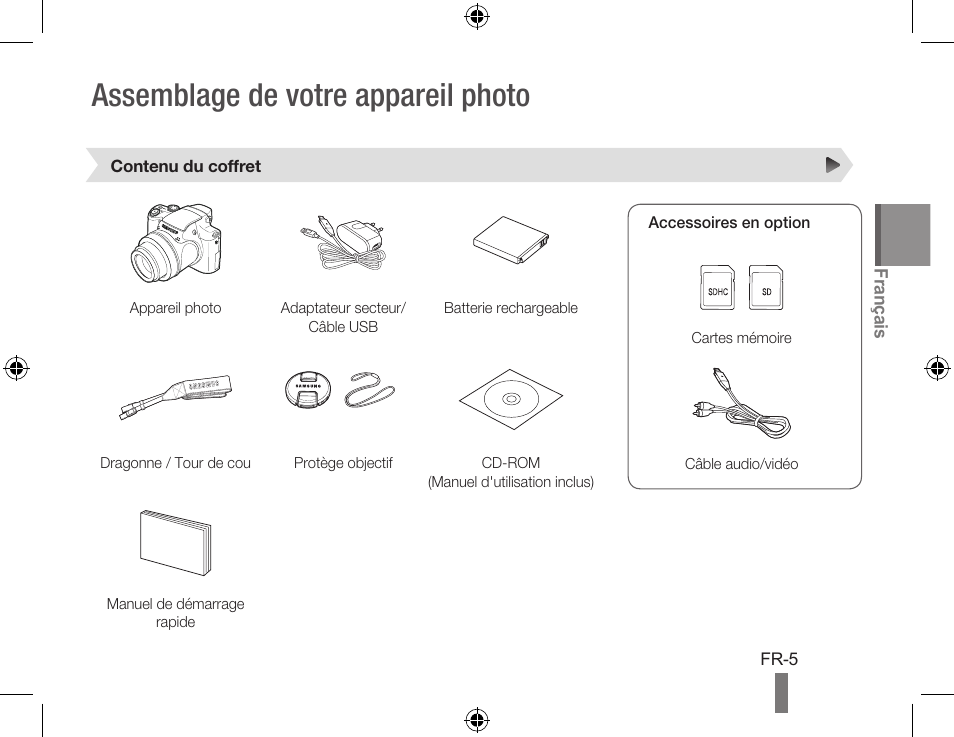 Assemblage de votre appareil photo | Samsung AD68-04424A User Manual | Page 25 / 34