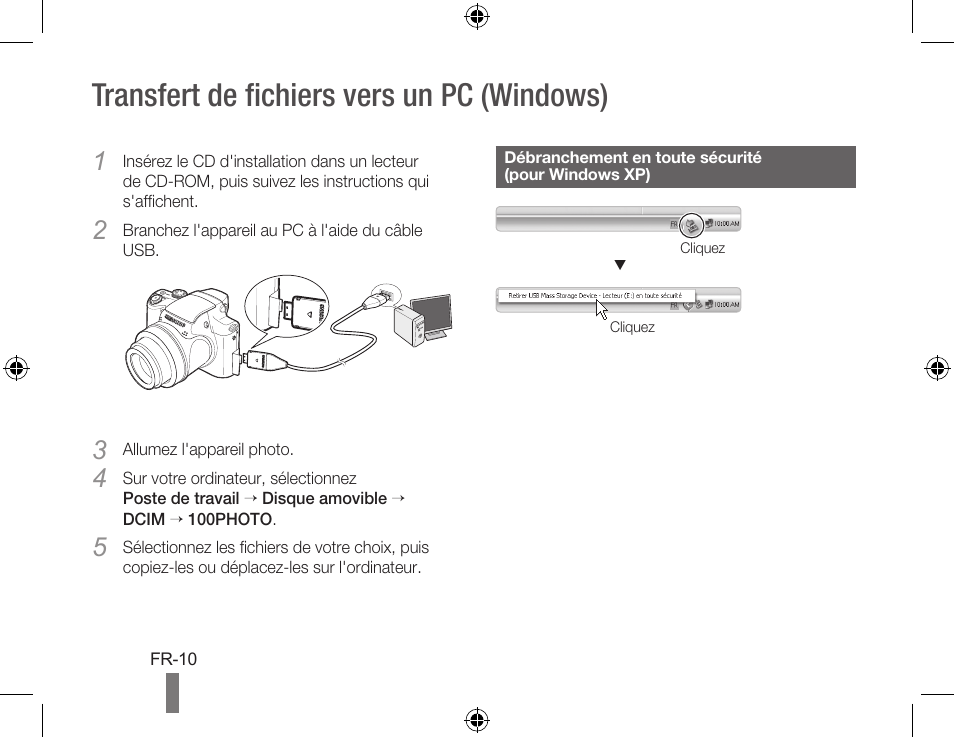 Transfert de fichiers vers un pc (windows) | Samsung AD68-04424A User Manual | Page 30 / 34