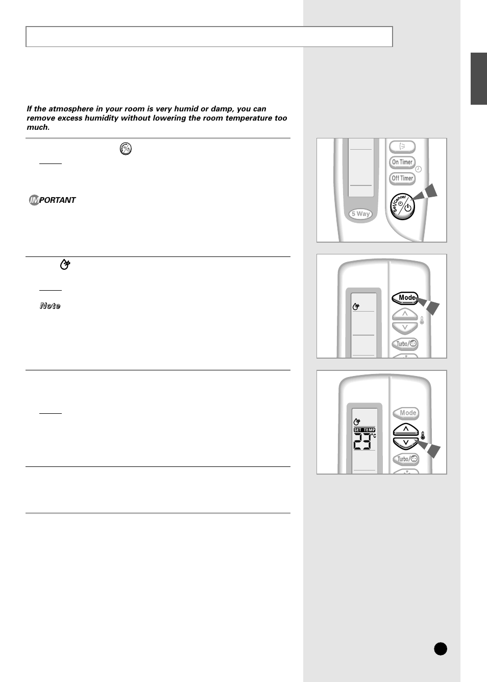 Removing excess humidity | Samsung AS24B1 User Manual | Page 13 / 24